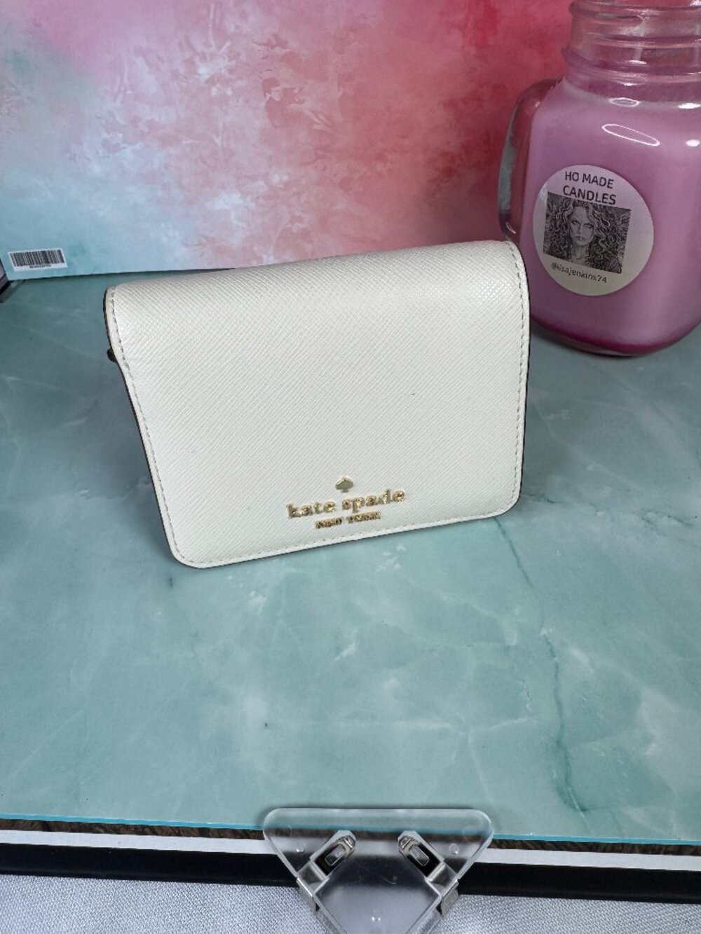 ★ Kate Spade New York White Bifold Wallet Card Case Coin Purse